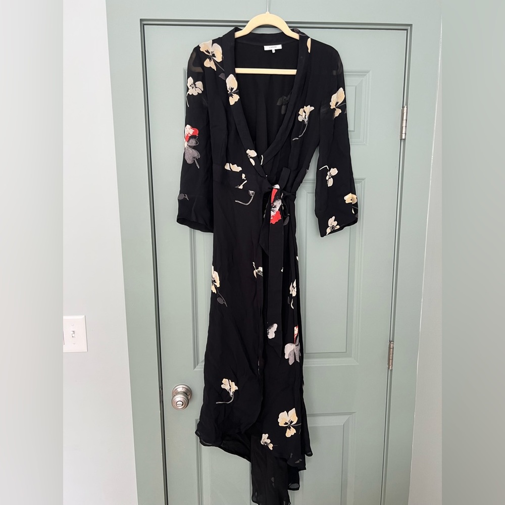 Ganni Lorita floral-print georgette maxi wrap dress